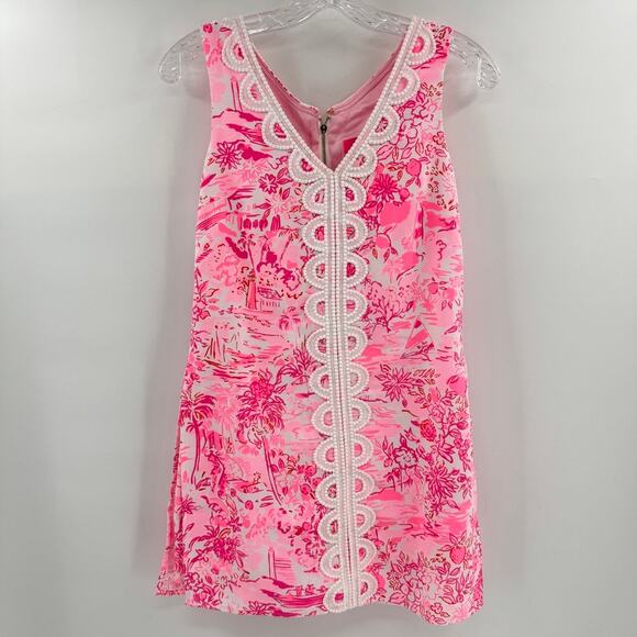 Lilly Pulitzer Ronnie Romper Sz 00 Pink White Embroidered Sleeveless - Picture 1 of 5